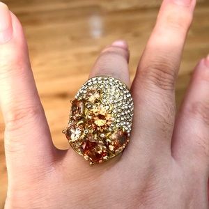 Brown crystal ring